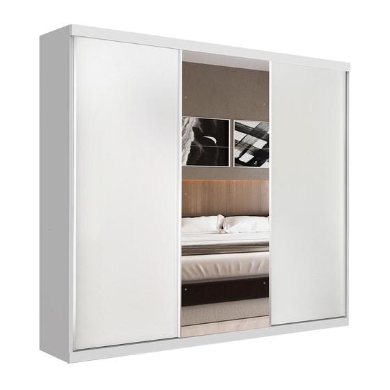 Imagem de Guarda Roupa Casal 3 Portas de Correr 4 Gavetas e 3 Espelhos Barcelona Minastex