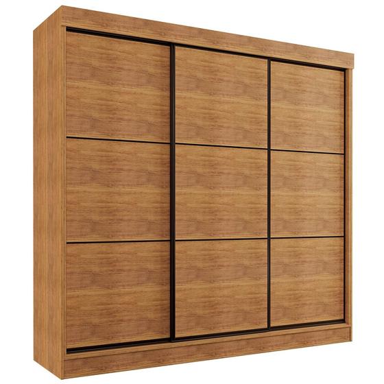 Imagem de Guarda Roupa Casal 3 Portas de Correr 8 Gavetas Tókio Cedro - Saga Decor