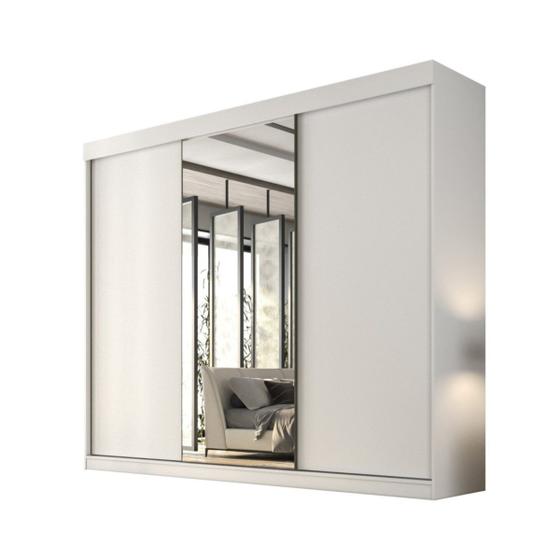 Imagem de Guarda Roupa Casal 3 Portas de Correr Espelho Inteiro Central 6 Gavetas Garibaldi 100% MDF - Valverde