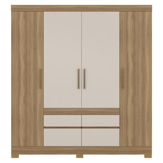 Imagem de Guarda Roupa Casal 4 Portas 64110 Amendola Off White Demobile