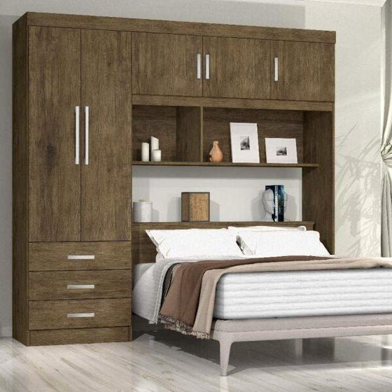 Guarda-Roupa Casal 5 Portas com Cabeceira Cancun Flex Color Menor preço em Guarda-Roupa Casal 5 Portas com Cabeceira Cancun Flex Color