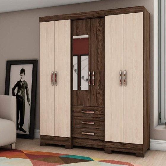 Imagem de Guarda-Roupa Casal 6 Portas 3 Gavetas Briz