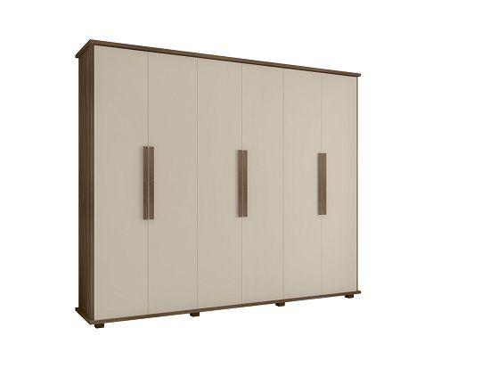 Imagem de Guarda-Roupa Casal 6 Portas 4 Gavetas Canadá Freijó/Offwhite  RV Móveis