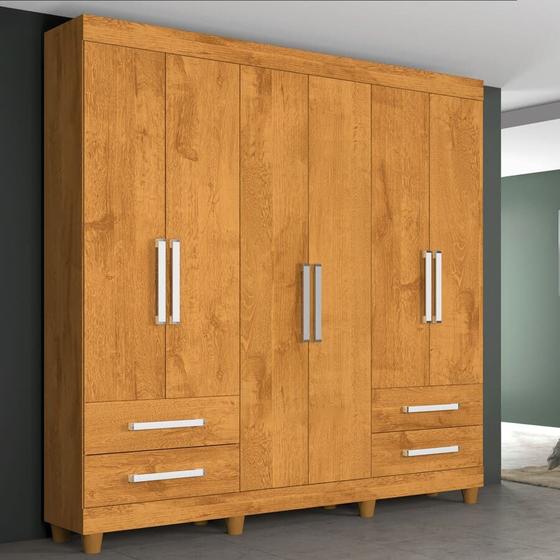 Guarda Roupa Casal 6 Portas 4 Gavetas - Cine -Peroba - Moveis bom de ...