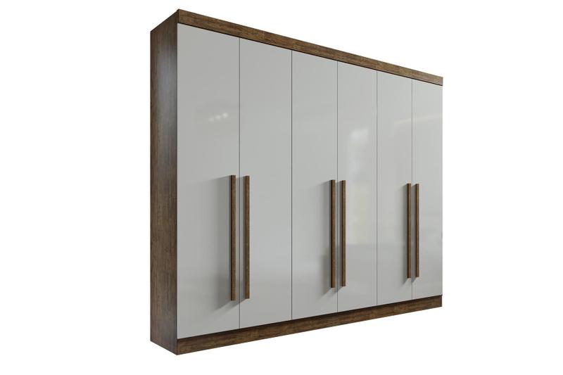 Imagem de Guarda Roupa Casal 6 Portas 6 Gavetas Da Vinci Ipê Off White 100% MDF - D' Doro Móveis