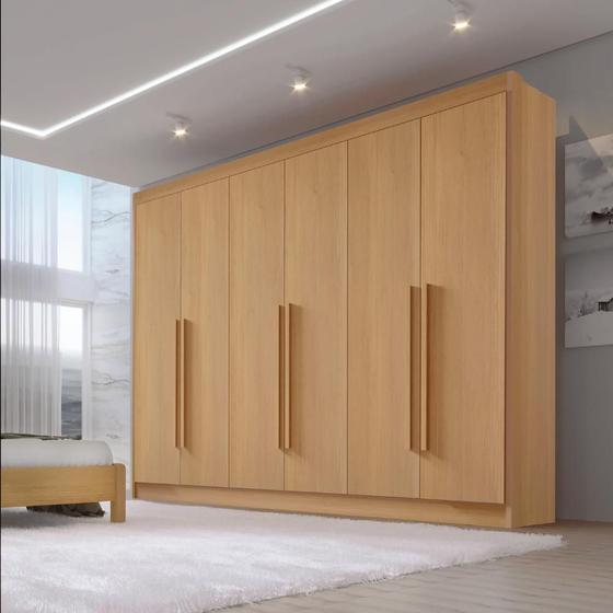 Imagem de Guarda Roupa Casal 6 Portas 6 Gavetas e 1 Gaveta com Chave Dobradiça Slow Zeus Plus