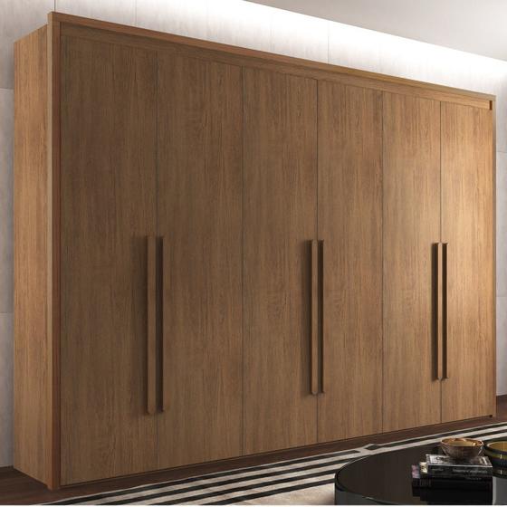 Guarda-Roupa Casal 6 Portas 6 Gavetas MDF Milão Rufato Menor preço em Guarda-Roupa Casal 6 Portas 6 Gavetas MDF Milão Rufato