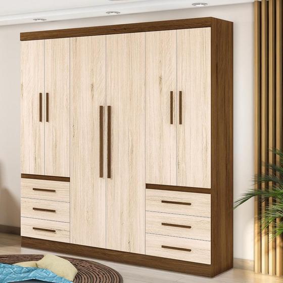 Guarda Roupa Casal 6 Portas 6 Gavetas Roma II Mopar - Guarda-Roupa ...