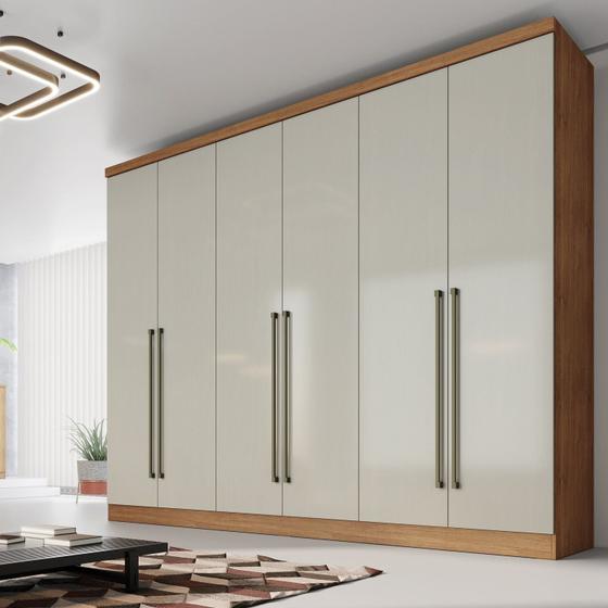 Guarda Roupa Casal 6 Portas 8 Gavetas Bari Espresso Móveis Menor preço em Guarda Roupa Casal 6 Portas 8 Gavetas Bari Espresso Móveis