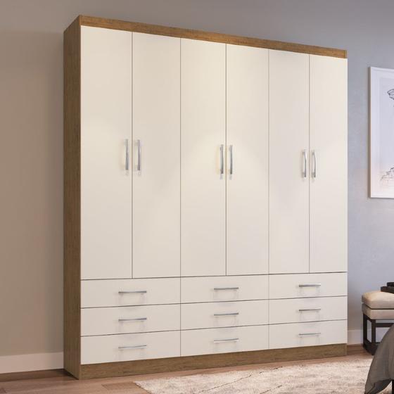 Guarda Roupa Casal 6 Portas 9 Gavetas Sevilha Doripel Menor preço em Guarda Roupa Casal 6 Portas 9 Gavetas Sevilha Doripel
