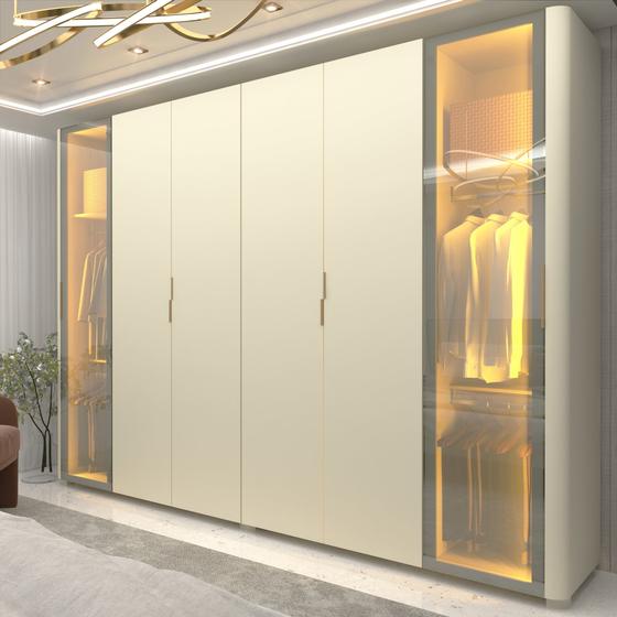 Imagem de Guarda-roupa Casal 6 Portas com 2 Portas Reflecta com Pés com Led Innova 100% MDF