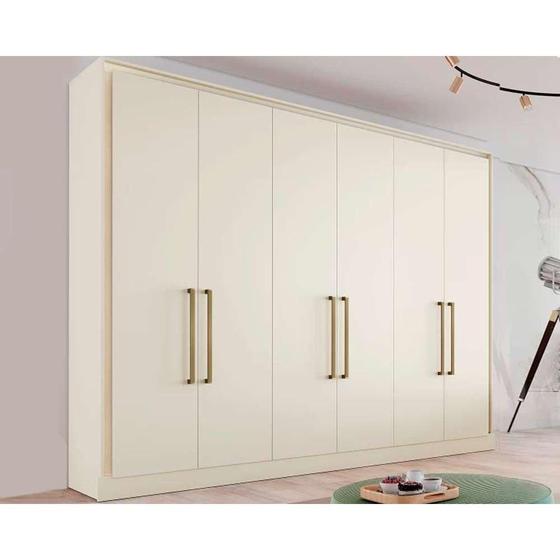 Imagem de Guarda Roupa Casal 6 Portas e 6 Gavetas Argos Off White - Europa