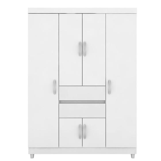 Imagem de Guarda Roupa Casal 6 Portas Ecom II Branco/Rosa Flex Baby Home-Demóbile