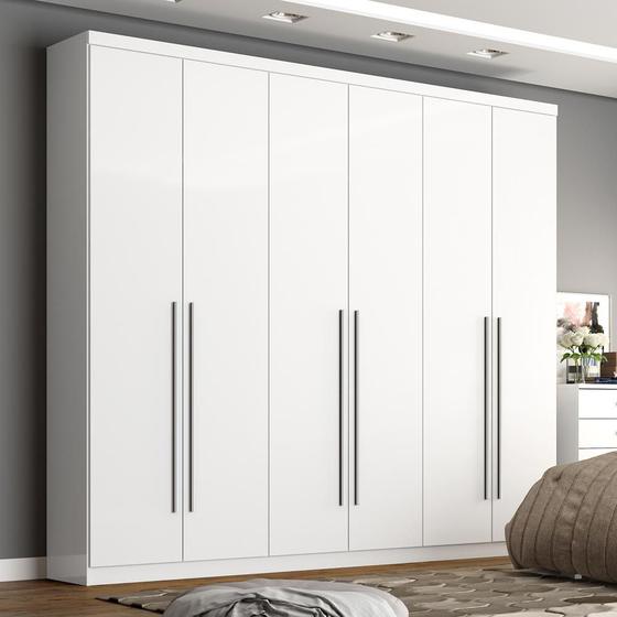 Guarda-roupa Casal 6 Portas Jade Branco Menor preço em Guarda-roupa Casal 6 Portas Jade Branco