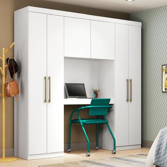 Guarda Roupa Casal 6 Portas Montagem Flex Branco Carraro Menor preço em Guarda Roupa Casal 6 Portas Montagem Flex Branco Carraro