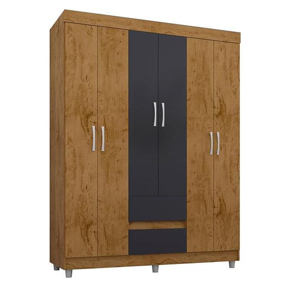 Guarda Roupa Casal 620 Freijó Carbono - Araplac Menor preço em Guarda Roupa Casal 620 Freijó Carbono - Araplac
