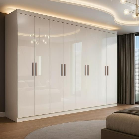 Imagem de Guarda Roupa Casal 8 Portas 4 Gavetas Paris Espresso Móveis