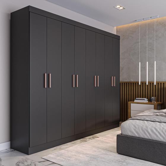 Imagem de Guarda Roupa Casal 8 Portas 4 Gavetas Paris Espresso Móveis