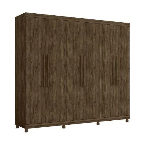 Imagem de Guarda Roupa Casal Antares MDF 6 Portas 5 Gavetas Jacaranda Bronze Moveis Lanza