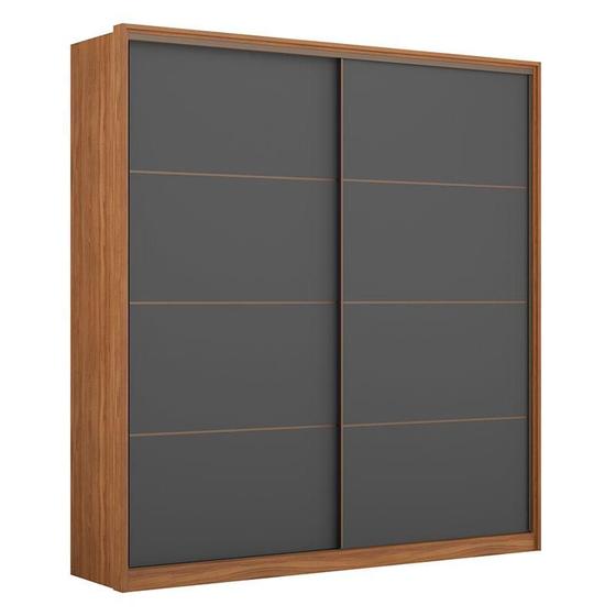 Guarda Roupa Casal Belga 2 Portas Amêndola Grafito - Demartêz Menor preço em Guarda Roupa Casal Belga 2 Portas Amêndola Grafito - Demartêz