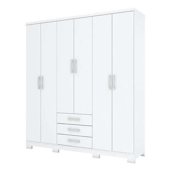 Imagem de Guarda Roupa Casal Caju 6 Portas Branco - Henn