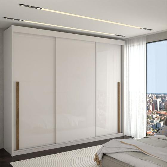 Guarda-Roupa Casal Cardial 3 Portas 6 Gavetas Branco - Panorama Móveis Imagem de Guarda-Roupa Casal Cardial 3 Portas 6 Gavetas Branco - Panorama Móveis