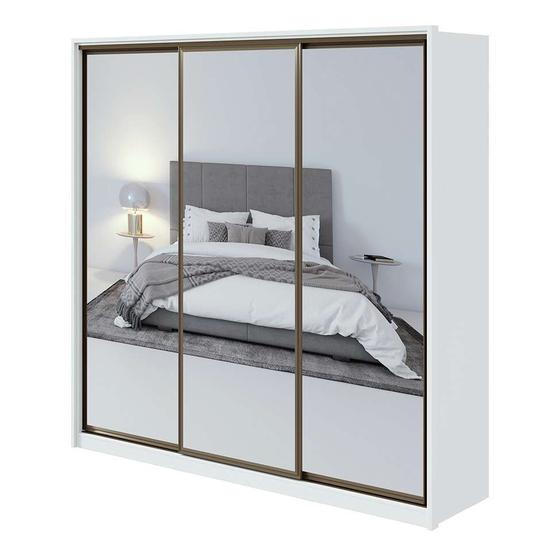 Guarda-Roupa Casal com 3 Espelhos Spazio 3 PT 6 GV Branco Menor preço em Guarda-Roupa Casal com 3 Espelhos Spazio 3 PT 6 GV Branco