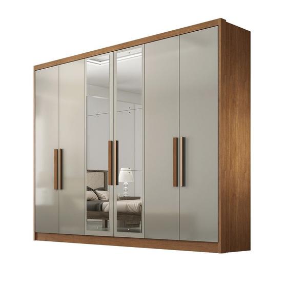 Guarda Roupa Casal com Espelho 06 Portas 8 Gavetas Rizon Novo Horizonte Menor preço em Guarda Roupa Casal com Espelho 06 Portas 8 Gavetas Rizon Novo Horizonte