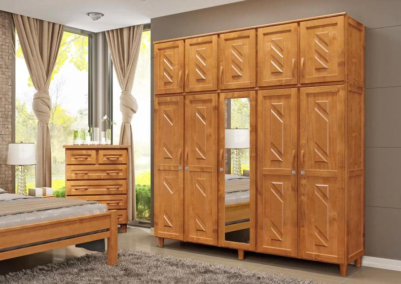 Guarda-Roupa Casal com Espelho 10 Portas Grécia Móveis Cavazotto Menor preço em Guarda-Roupa Casal com Espelho 10 Portas Grécia Móveis Cavazotto