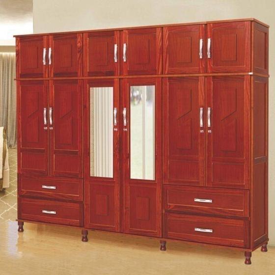 Guarda Roupa Casal Com Espelho 12 Portas 4 Gavetas Rio Branco Premium 