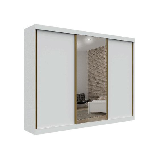 Imagem de Guarda Roupa Casal Com Espelho 3 Portas 6 Gavetas 100% MDF San Marino - Leifer