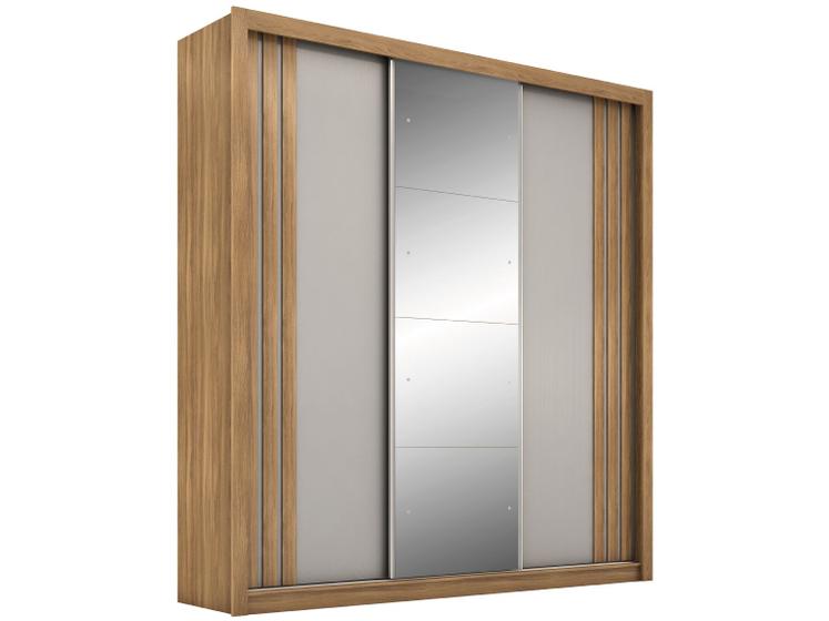 Guarda-roupa Casal com Espelho 3 Portas de Correr 2 Gavetas Demóbile Cannes Menor preço em Guarda-roupa Casal com Espelho 3 Portas de Correr 2 Gavetas Demóbile Cannes