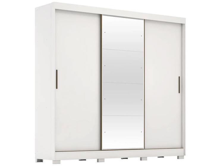 Imagem de Guarda-roupa Casal com Espelho 3 Portas de Correr 6 Gavetas Demóbile Londres