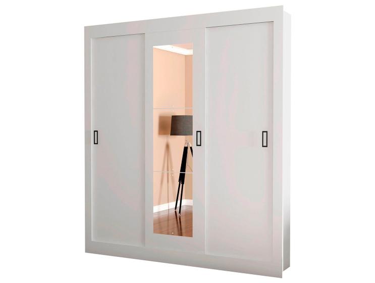 Guarda-roupa Casal com Espelho 3 Portas de Correr Araplac Melissa Glass Imagem de Guarda-roupa Casal com Espelho 3 Portas de Correr Araplac Melissa Glass