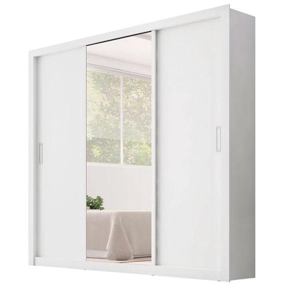 Imagem de Guarda Roupa Casal com Espelho 3 Portas Residence Branco