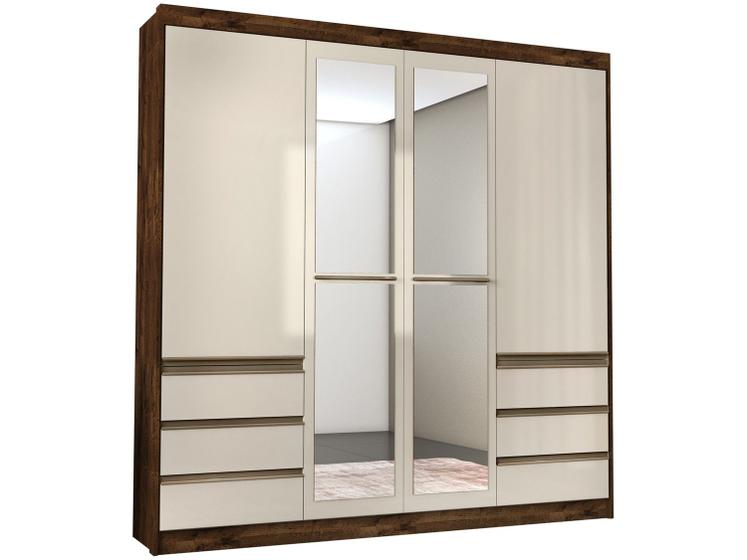 Imagem de Guarda-roupa Casal com Espelho 4 Portas