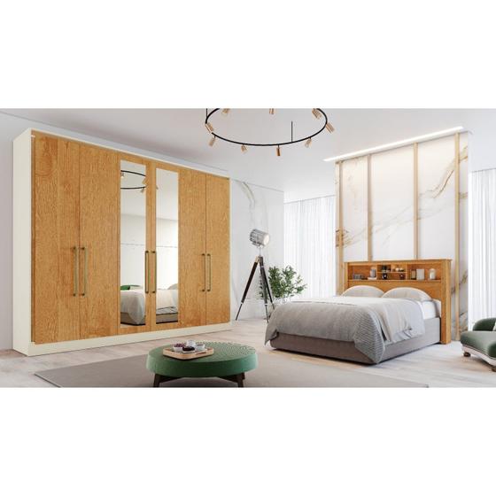 Guarda Roupa Casal com Espelho 6 Portas 6 Gavetas Argos Made Marcs Menor preço em Guarda Roupa Casal com Espelho 6 Portas 6 Gavetas Argos Made Marcs