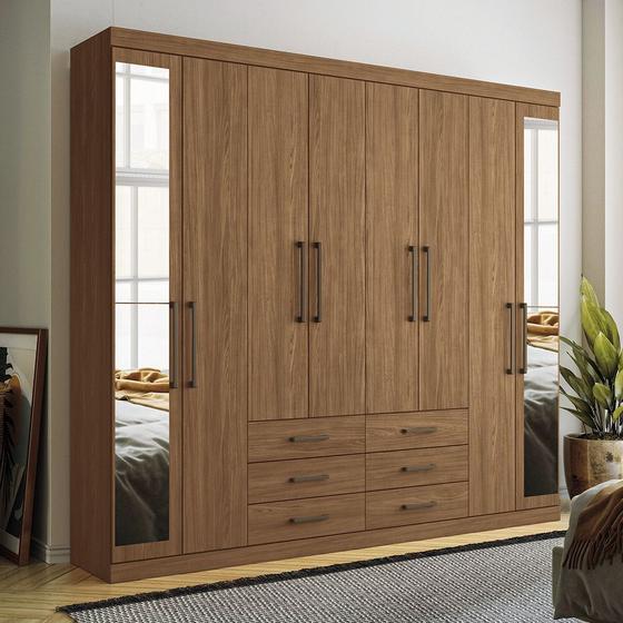 Imagem de Guarda-Roupa Casal com Espelho 8 Portas 6 Gavetas 238,80cm Master Santos Andirá