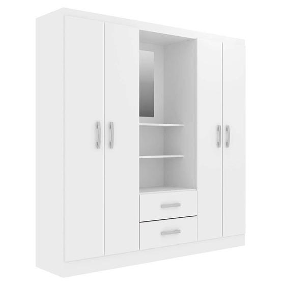 Guarda-Roupa Casal com Espelho Capelinha 4 PT 2 GV Branco é boa?