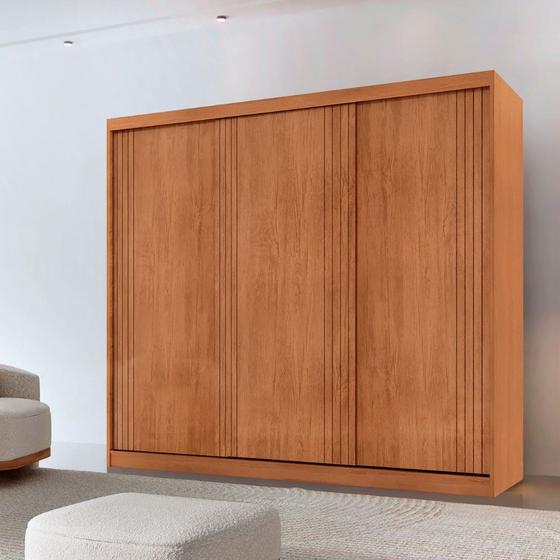 Imagem de Guarda Roupa Casal Connor 100 MDF 3 Portas e 4 Gavetas - Moderna Mobília