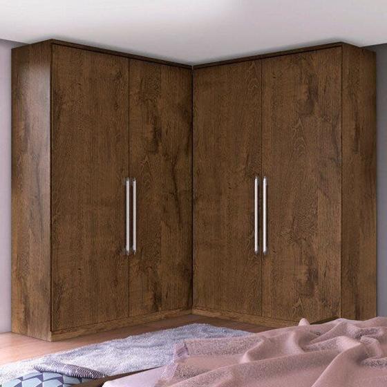 Guarda-Roupa Casal de Canto 4 Portas 4 Gavetas Viena Menor preço em Guarda-Roupa Casal de Canto 4 Portas 4 Gavetas Viena