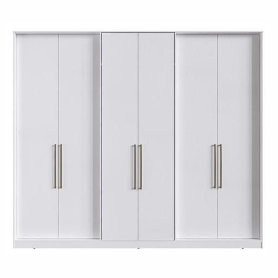 Imagem de Guarda-Roupa Casal Édez Nature, 6 Portas 2,33m, Touch Branco