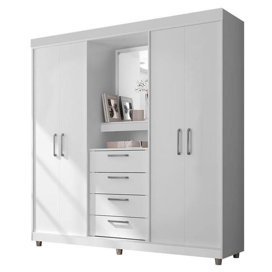 Guarda Roupa Casal Eficiente 2218 Branco Flex - Araplac Menor preço em Guarda Roupa Casal Eficiente 2218 Branco Flex - Araplac