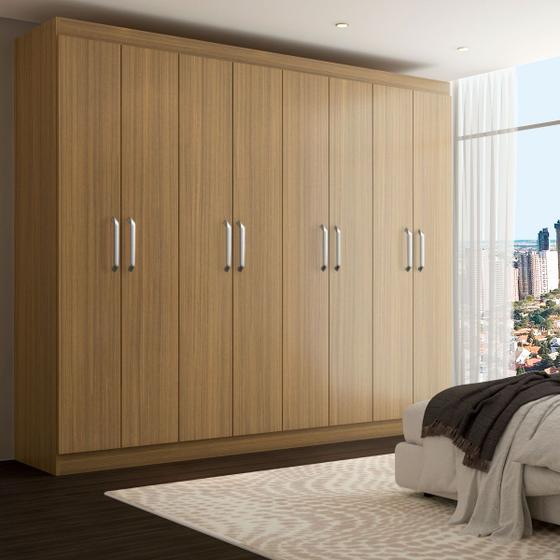 Guarda-Roupa Casal Ele e Ela 8 Portas 8 Prateleiras Marrom - Panorama Móveis Menor preço em Guarda-Roupa Casal Ele e Ela 8 Portas 8 Prateleiras Marrom - Panorama Móveis
