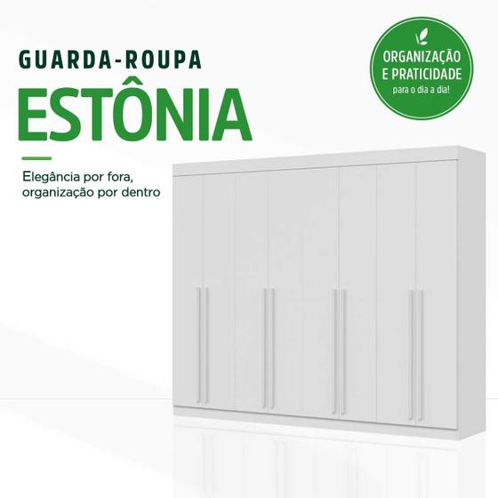 Guarda Roupa Casal Estônia 8 Portas 4 Gavetas MDF ACP Móveis - Linhamobília