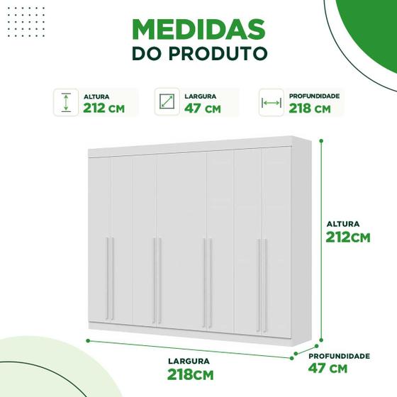 Guarda Roupa Casal Estônia 8 Portas 4 Gavetas MDF ACP Móveis - Linhamobília