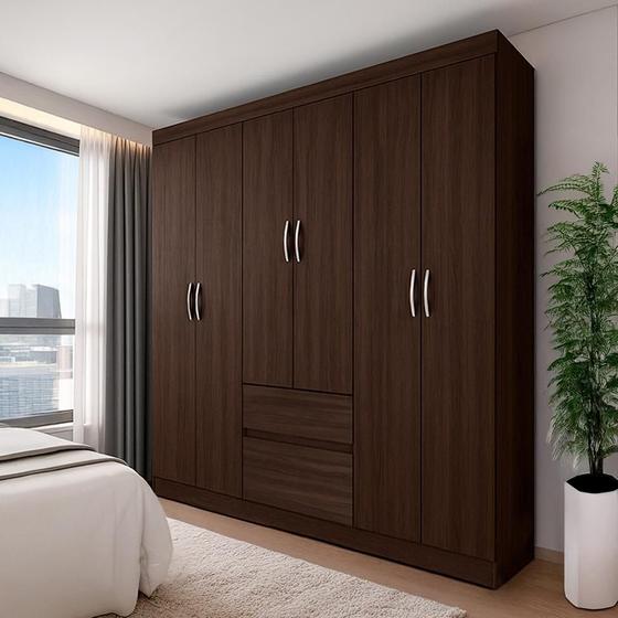 Guarda-Roupa Casal Flash 6 PT 2 GV Café - Modern Imagem de Guarda-Roupa Casal Flash 6 PT 2 GV Café
