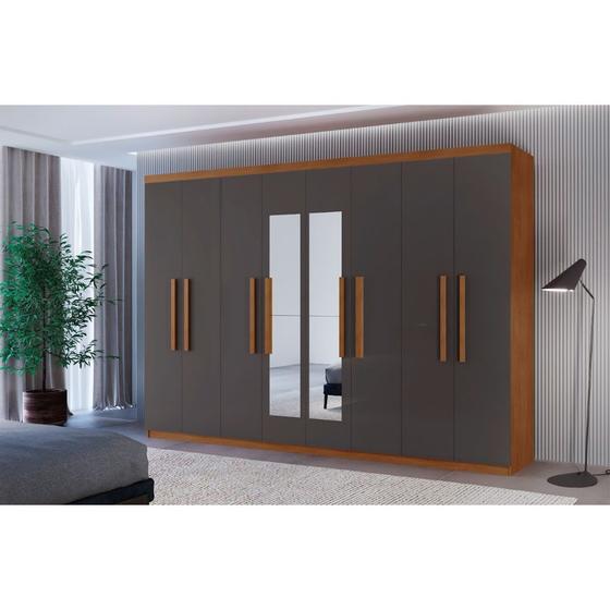 Guarda Roupa Casal Hera Premium com Espelho 8 Portas e 4 Gavetas Moderna Menor preço em Guarda Roupa Casal Hera Premium com Espelho 8 Portas e 4 Gavetas Moderna