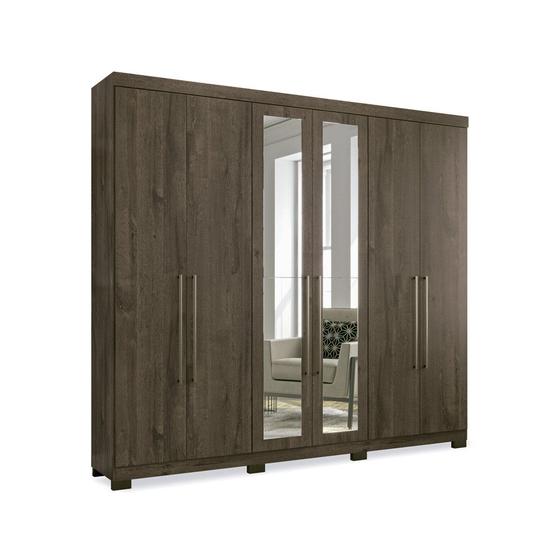 Guarda-Roupa Casal Imaginare 6 Portas 4 Gavetas Com Pes e Espelho Santos Andirá Menor preço em Guarda-Roupa Casal Imaginare 6 Portas 4 Gavetas Com Pes e Espelho Santos Andirá