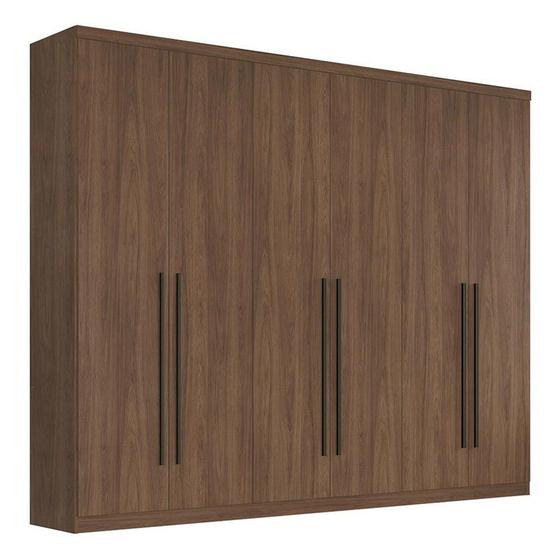 Guarda Roupa Casal Jade 6 Portas e 3 Gavetas Castanho Fosco - Móveis Henn Menor preço em Guarda Roupa Casal Jade 6 Portas e 3 Gavetas Castanho Fosco - Móveis Henn